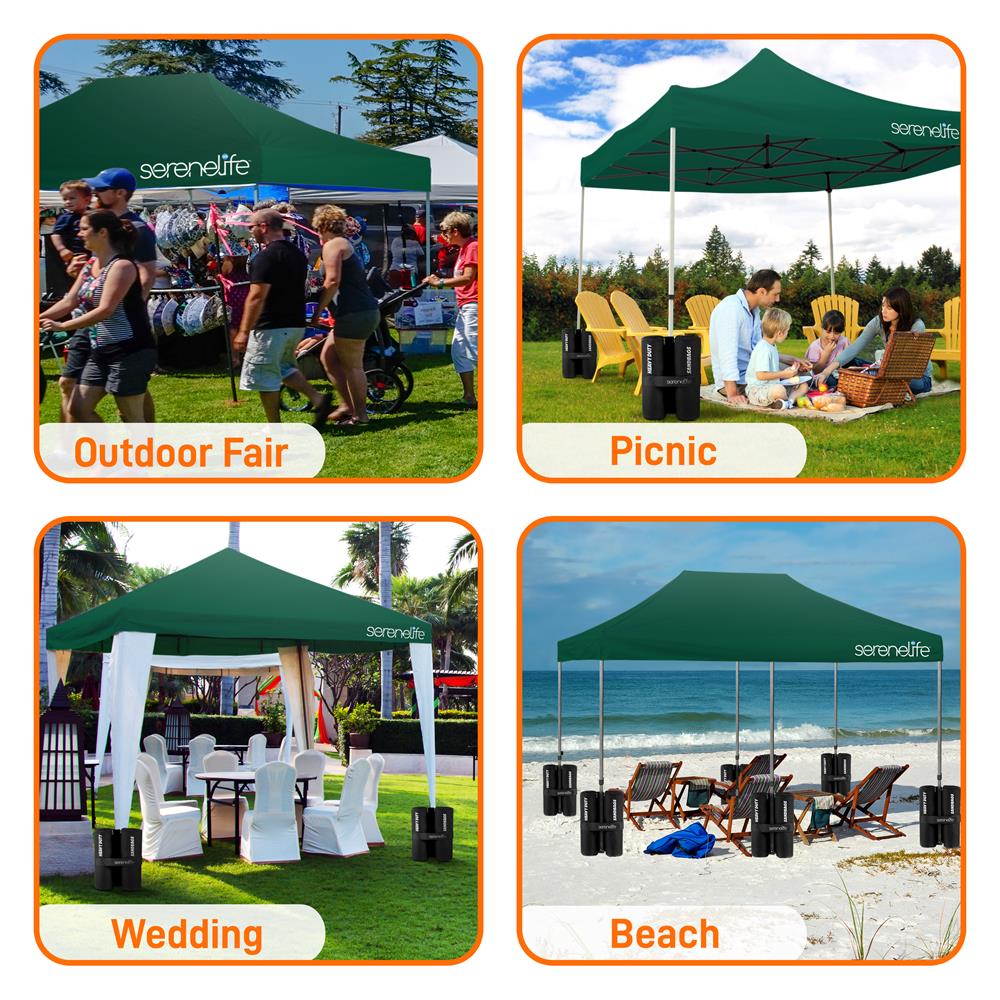 Pop Up Tent 10x15 ft Waterproof UV Blocker Polyester Forest Green