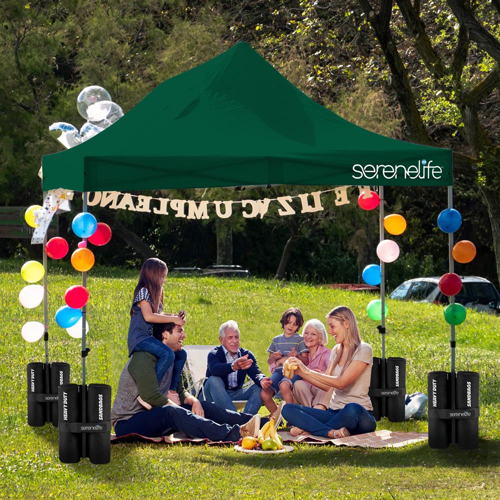 Pop Up Tent 10x15 ft Waterproof UV Blocker Polyester Forest Green