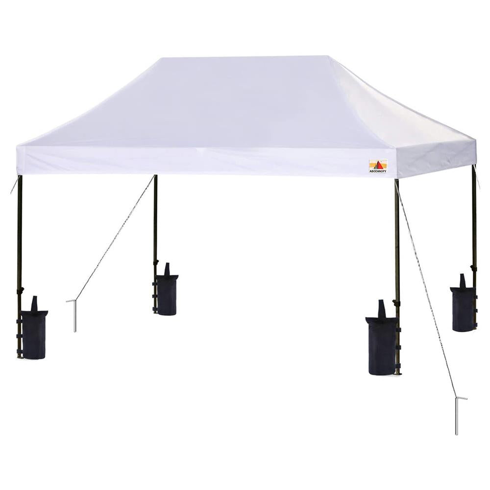 Pop Up Canopy Tent 10x15 - Waterproof UV Protection, Portable, White