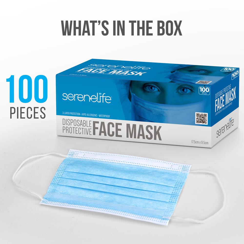 1000pcs 3-Ply Disposable Face Masks, Breathable Non-Woven, Blue