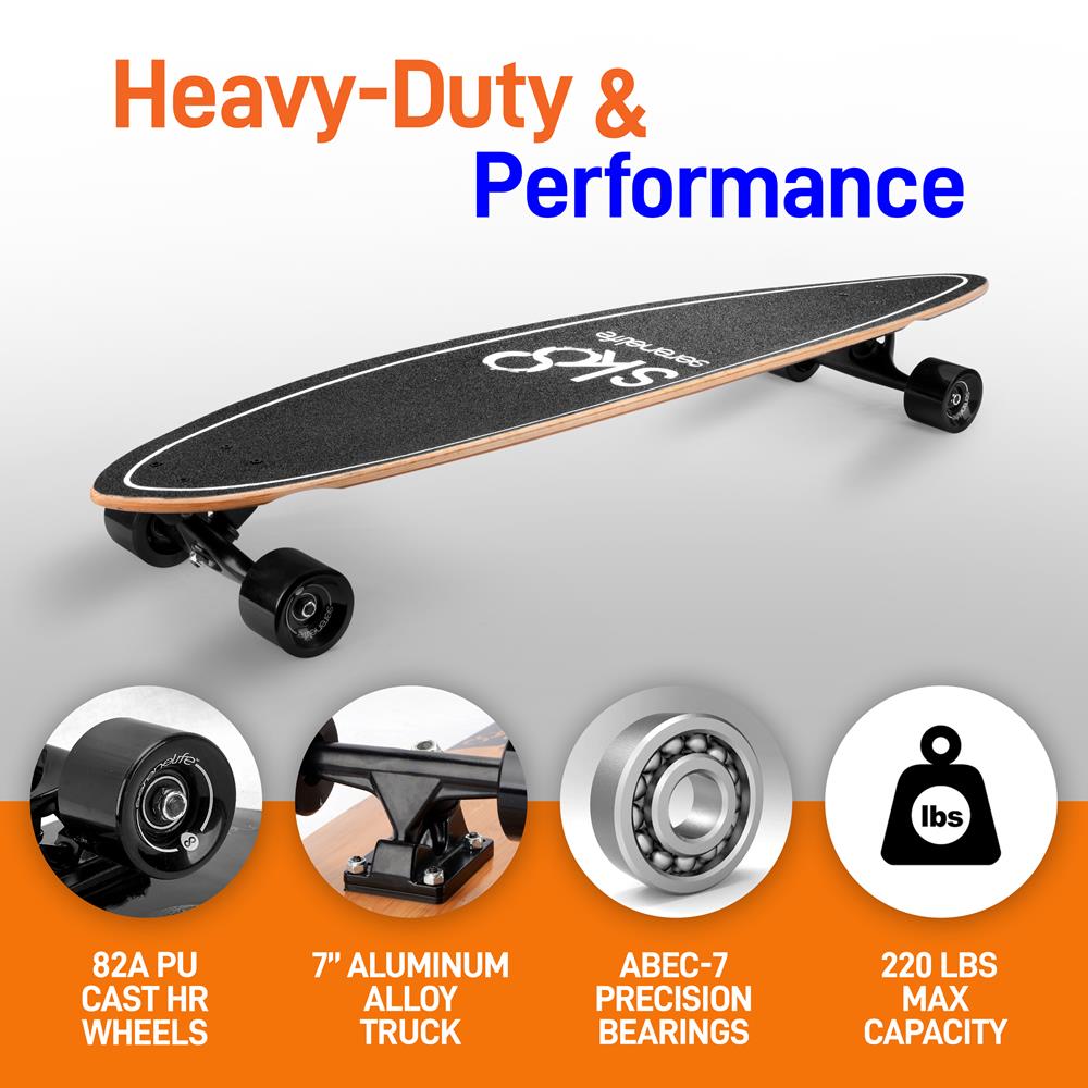 Complete Skateboard Mini Cruiser, Durable 8-Ply Maple Deck, Black