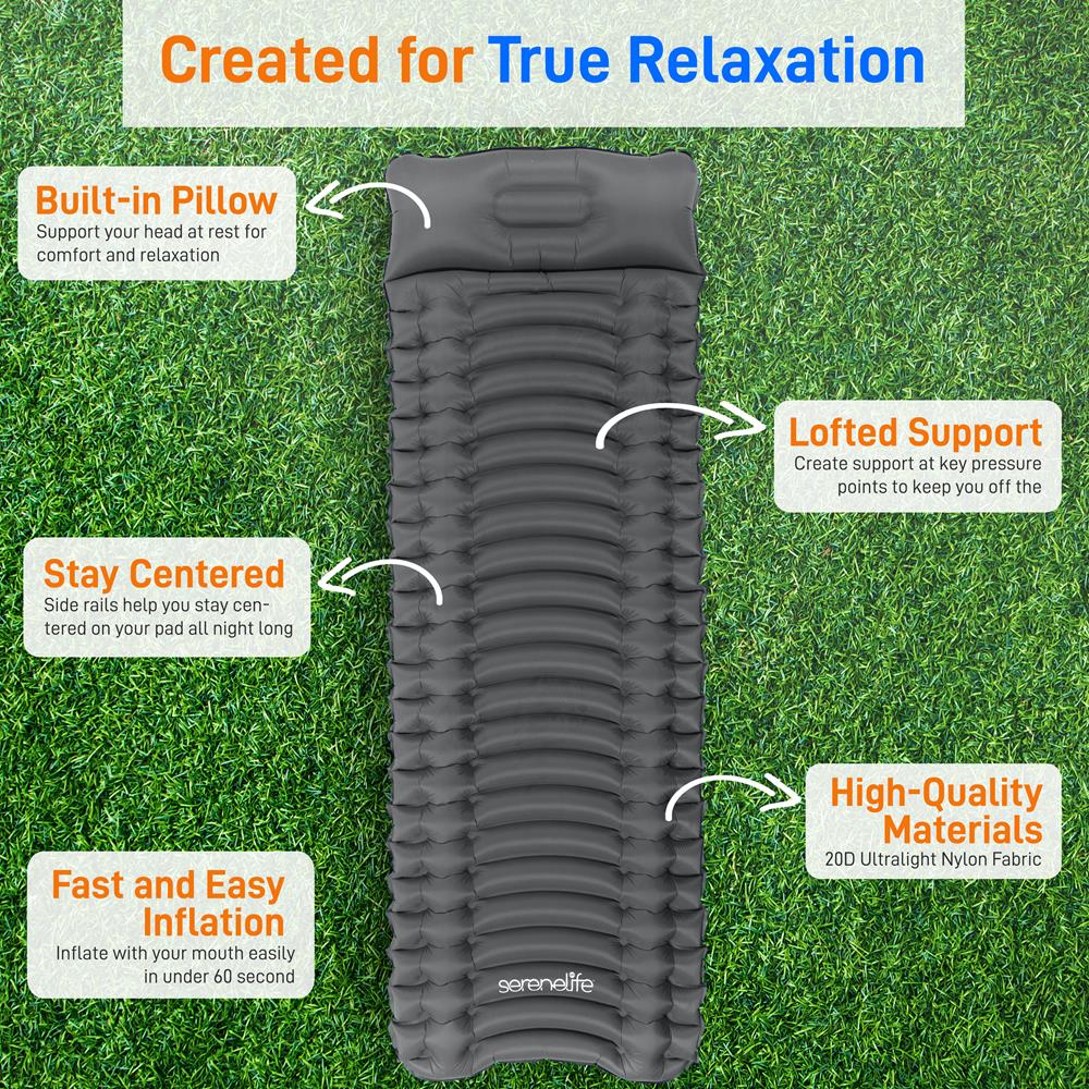 Sleeping Pad for Camping - Quick-Inflate, Tear-Resistant, Blue