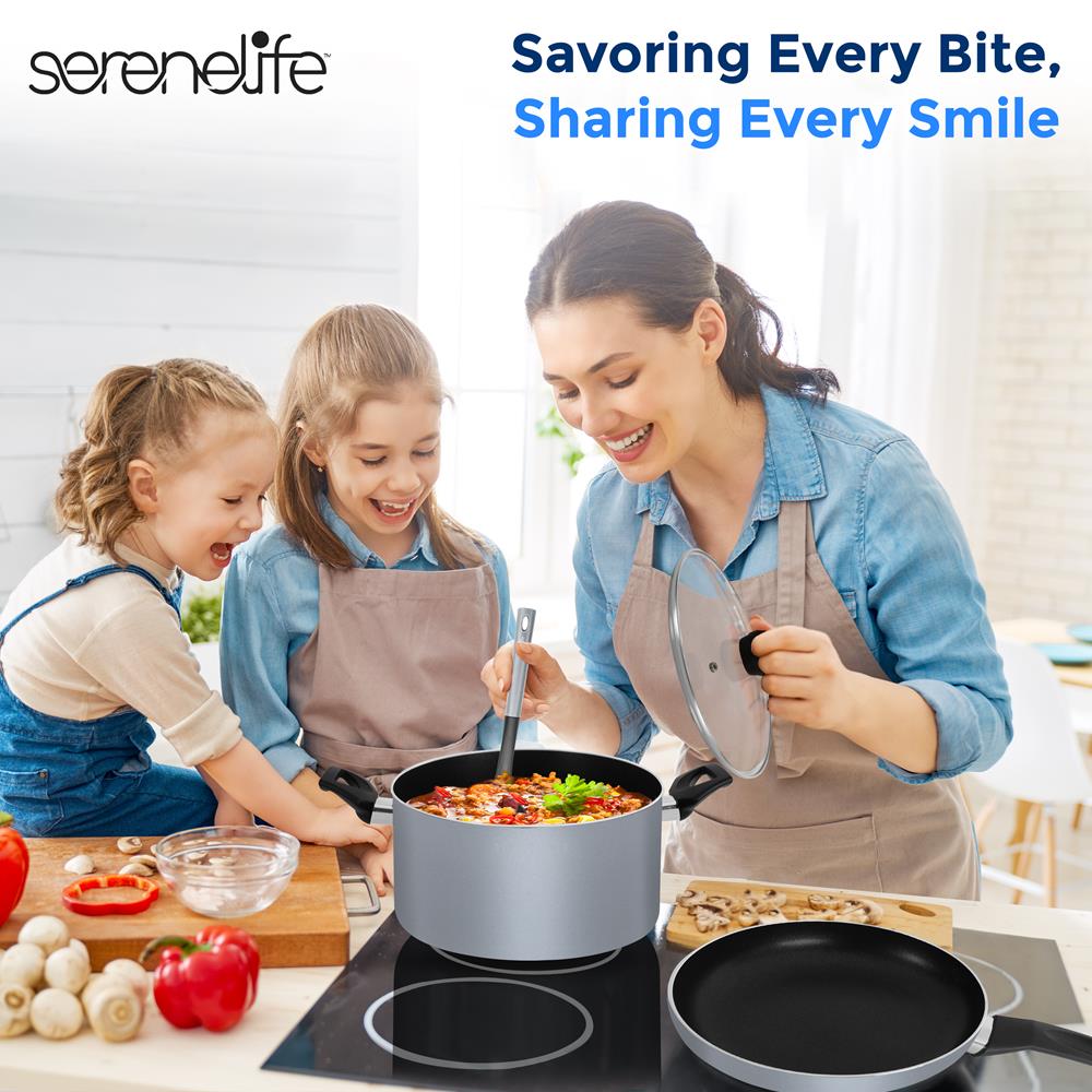 15-Piece Non-Stick Cookware Set, Even Heat, Black Coating