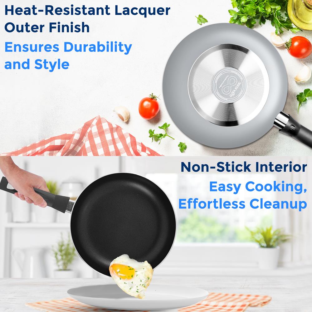 20-Piece Non-Stick Cookware Set, Even Heat, Black Coating