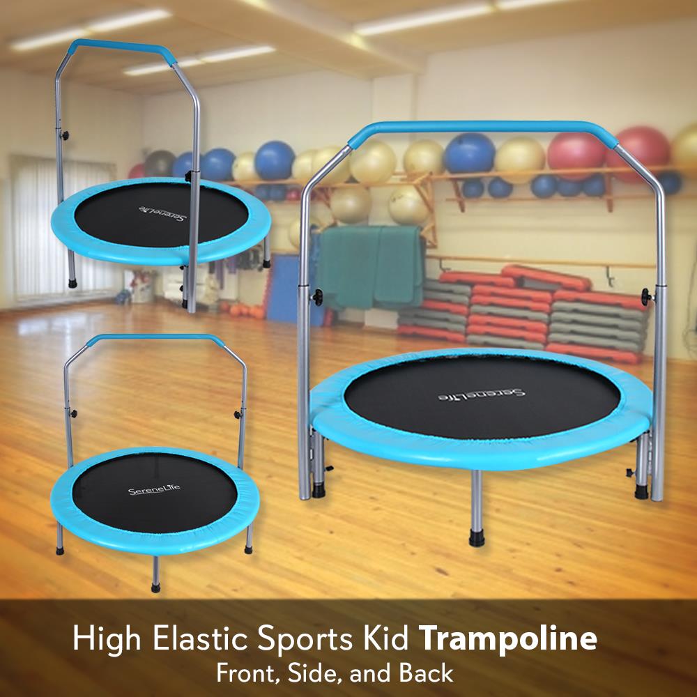 40" Foldable Trampoline, Weight Loss, Adjustable Handle, Sky Blue