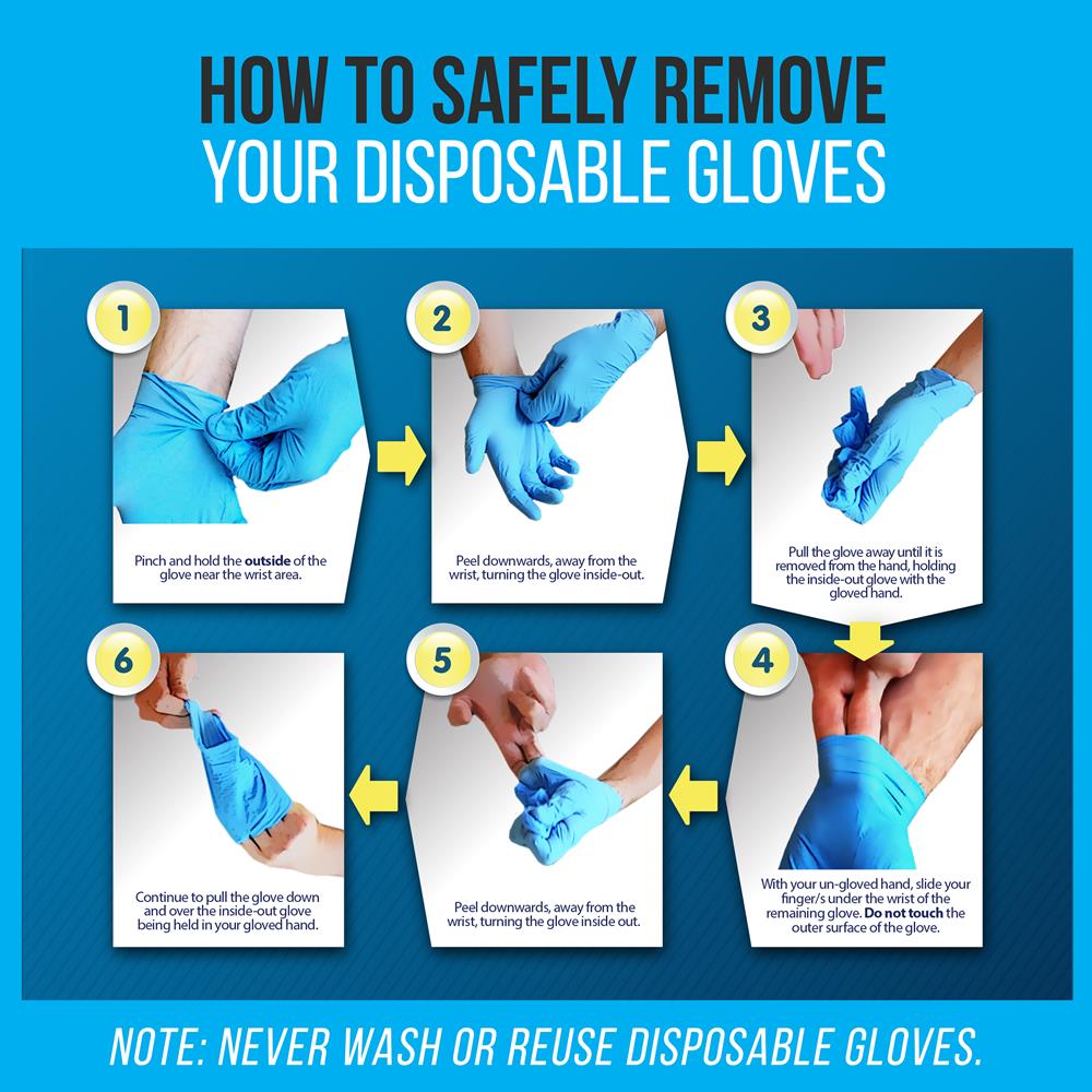 Disposable Nitrile Gloves 100ct - Puncture Resistant, Medium, Latex-Free