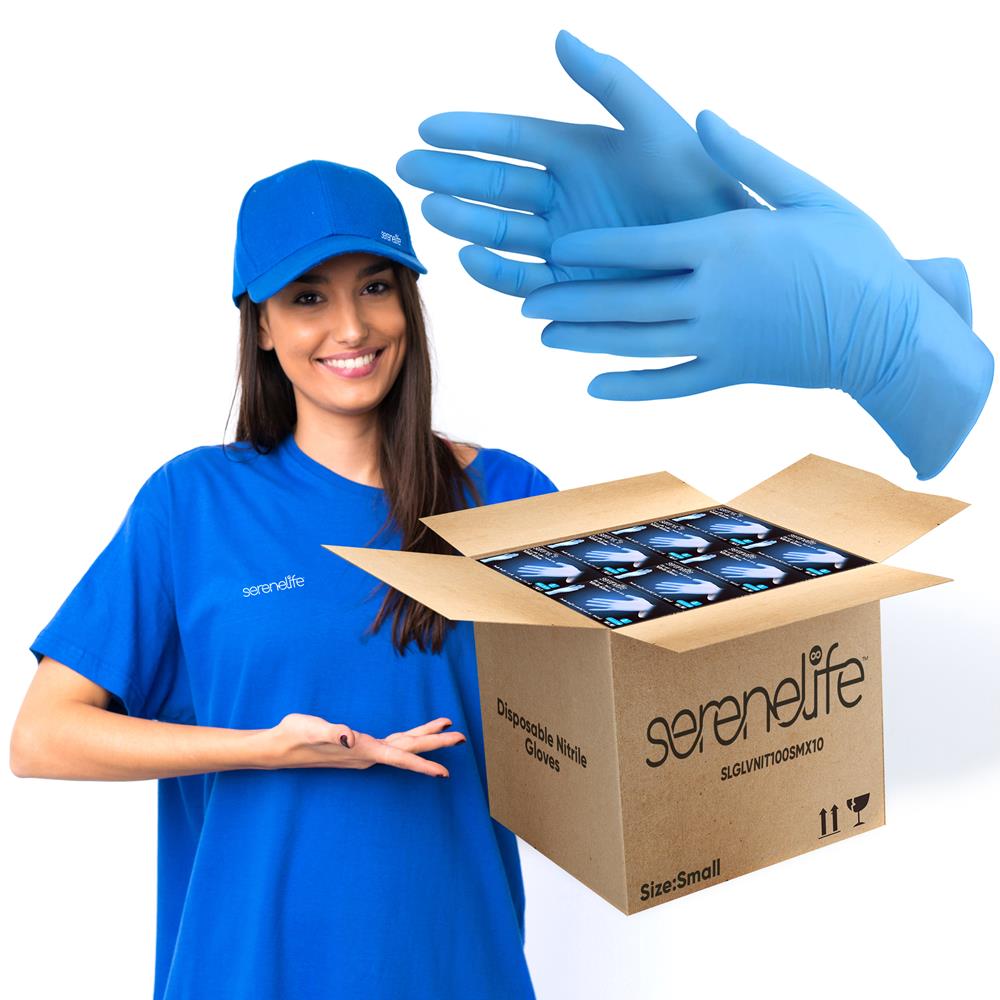 1000 Pcs. Soft Industrial Gloves - Nitrile And Vinyl Gloves Powder Free Disposable Gloves (Small Size)