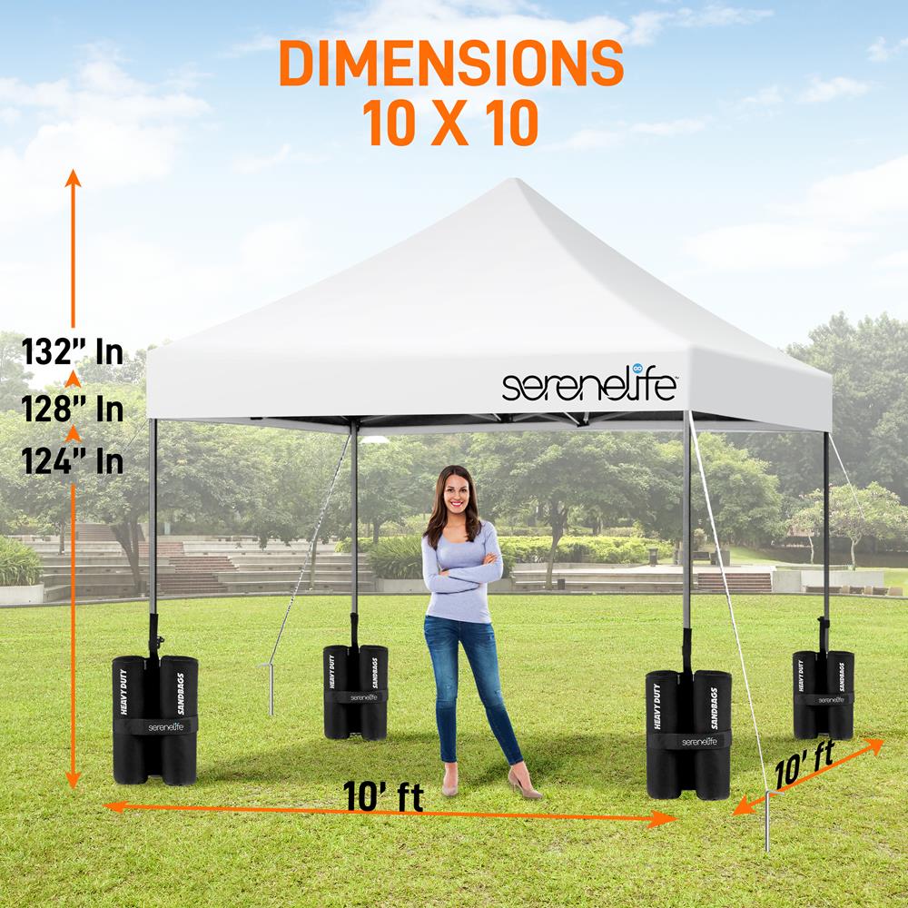 Pop Up Canopy Tent 10x10 - Waterproof UV Protection, Portable, White