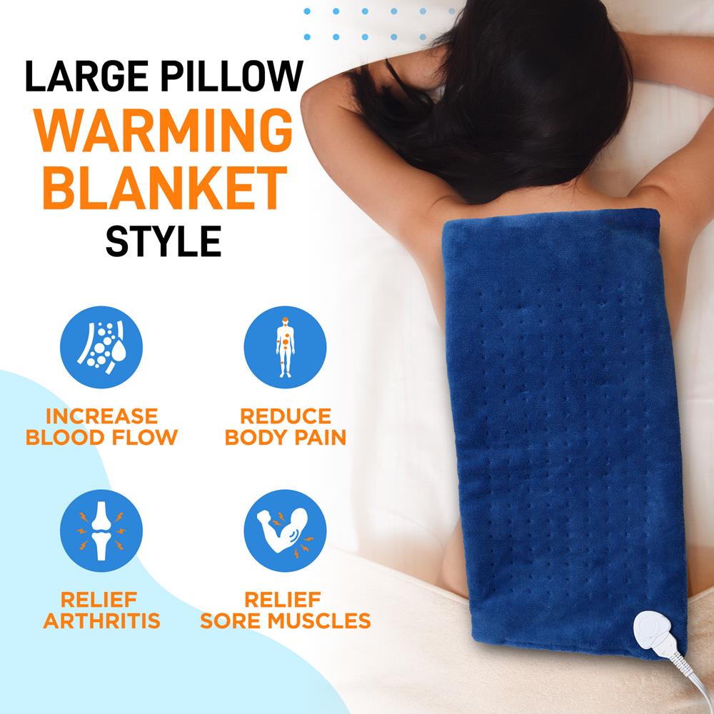 Electric Heating Pad Pain Relief, Quick Heat, Soft Coral Fleece, 24"x12"