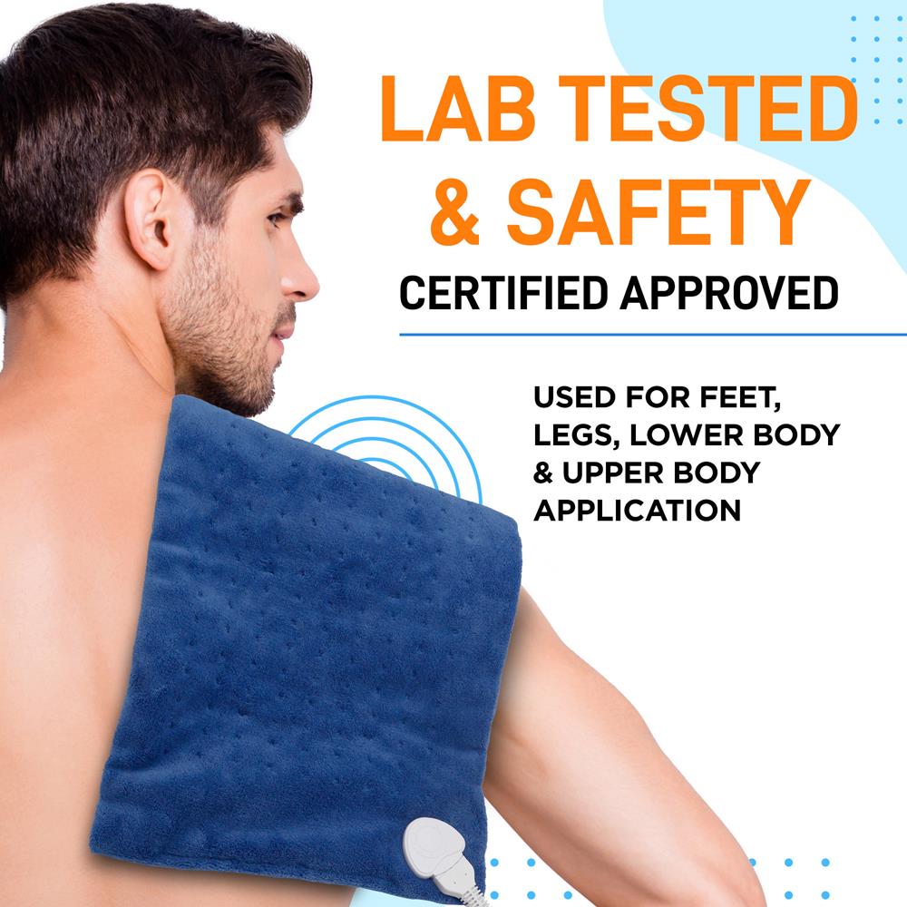 Electric Heating Pad Pain Relief, Quick Heat, Soft Coral Fleece, 24"x12"