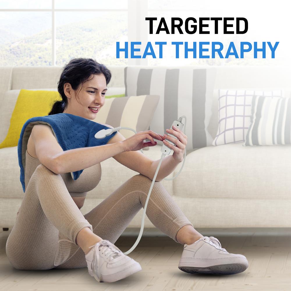 Electric Heating Pad Pain Relief, Quick Heat, Soft Coral Fleece, 24"x12"