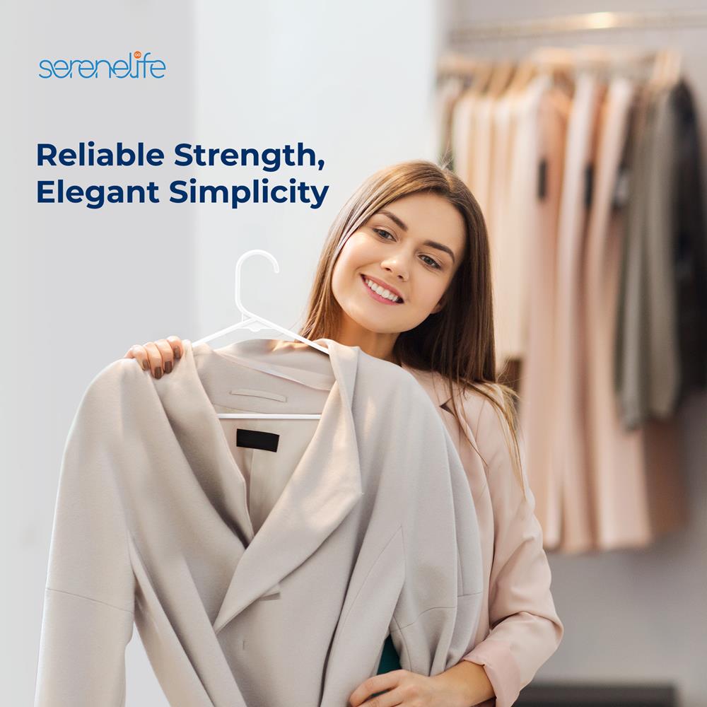 100-Pack Heavy Duty Plastic Hangers - Space-Saving, Smooth White Design