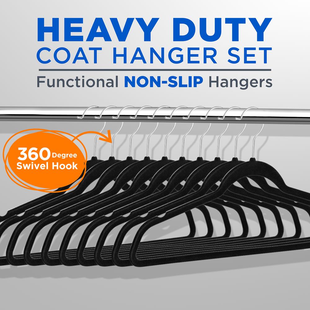 100-Pack Velvet Hangers Non-Slip Space-Saving Swivel Hook
