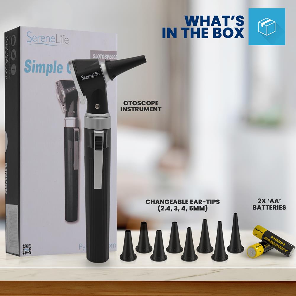 Fiber Optic Otoscope Ear Inspection Tool, 3X Magnification, LED Light