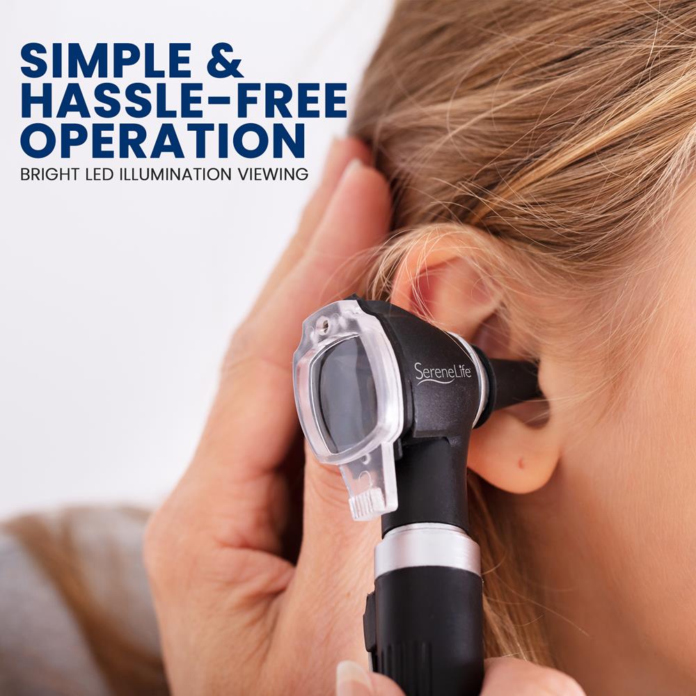 Fiber Optic Otoscope Ear Inspection Tool, 3X Magnification, LED Light