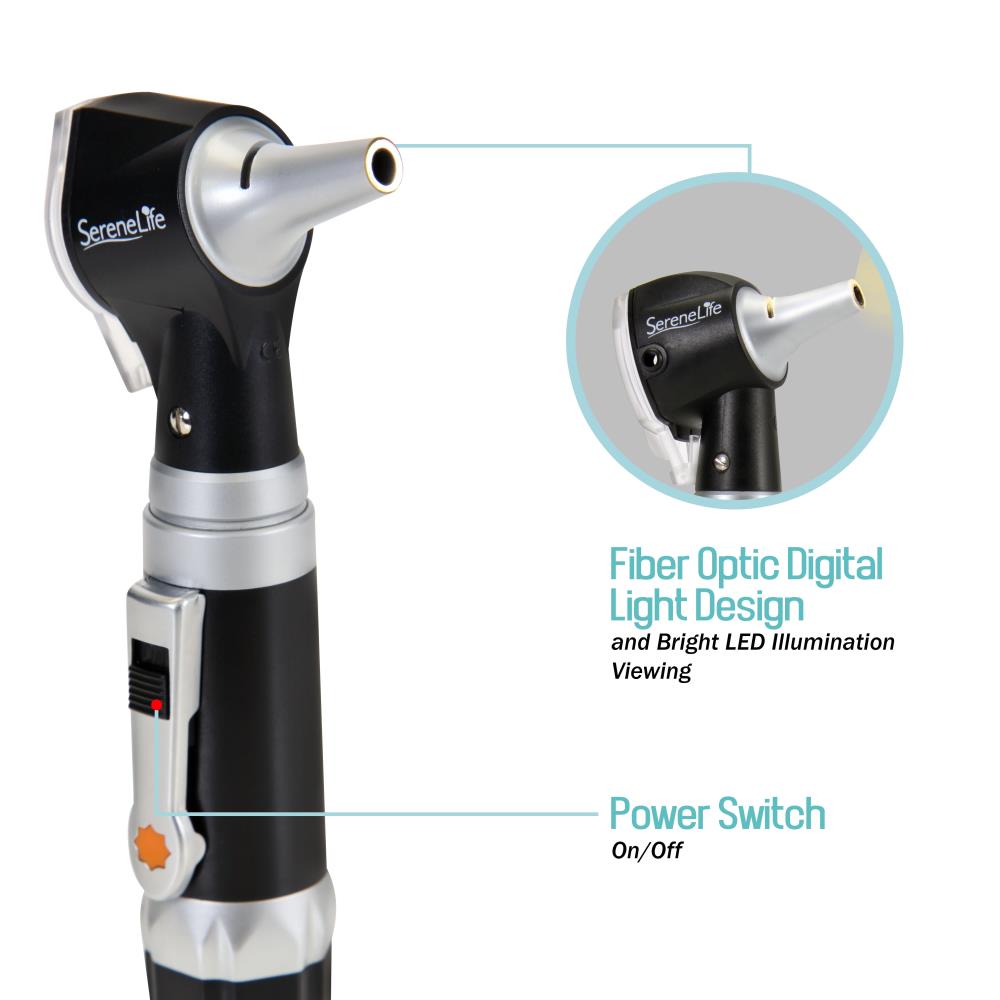 Fiber Optic Otoscope 3X Magnification LED Light Includes Ear Tips