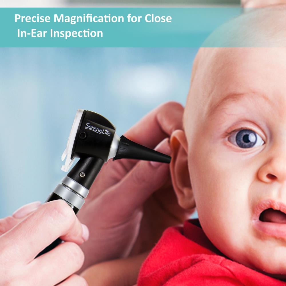 Fiber Optic Otoscope 3X Magnification LED Light Includes Ear Tips