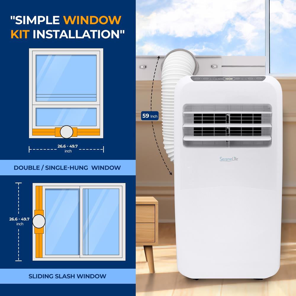 Portable Air Conditioner 10,000 BTU Efficient Cooling Dehumidifier White