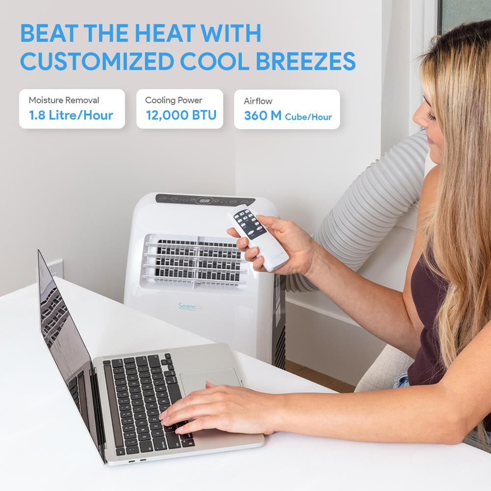 Portable Air Conditioner - Compact Home Ac Cooling Unit With Built-In Dehumidifier & Fan Modes, Includes Window Mount Kit (12,000 Btu)