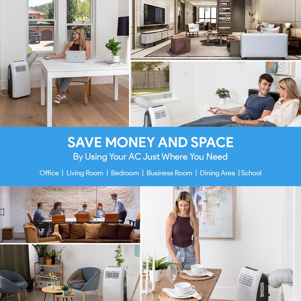 Portable Air Conditioner - Compact Home Ac Cooling Unit With Built-In Dehumidifier & Fan Modes, Includes Window Mount Kit (12,000 Btu)