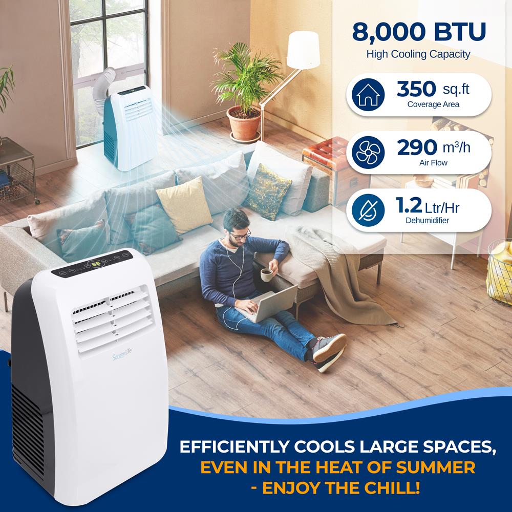Portable Air Conditioner 8,000 BTU Efficient Cooling Remote Control