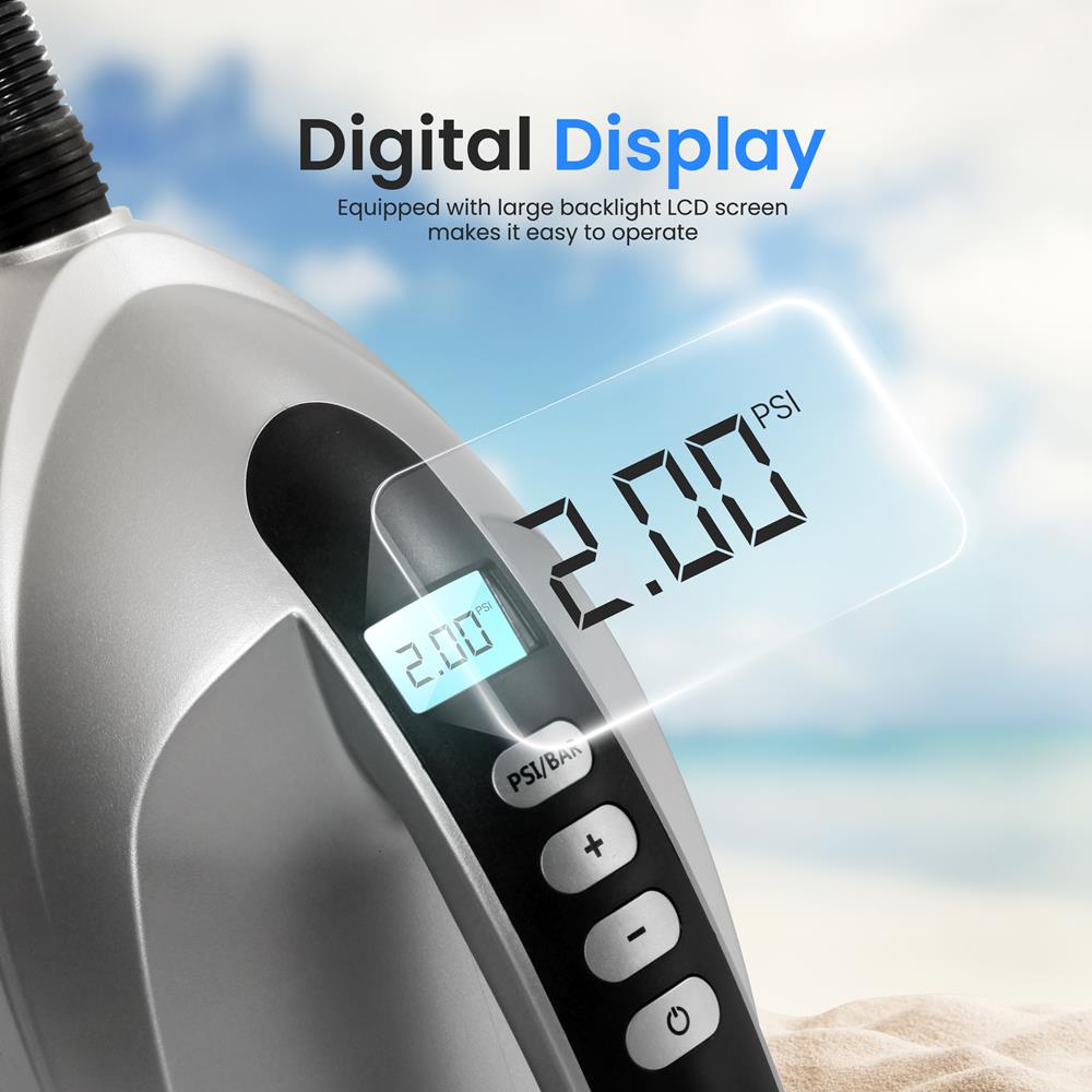 Inflatable Paddle Board Pump 20PSI High Pressure 12V DC Electric Air Pump