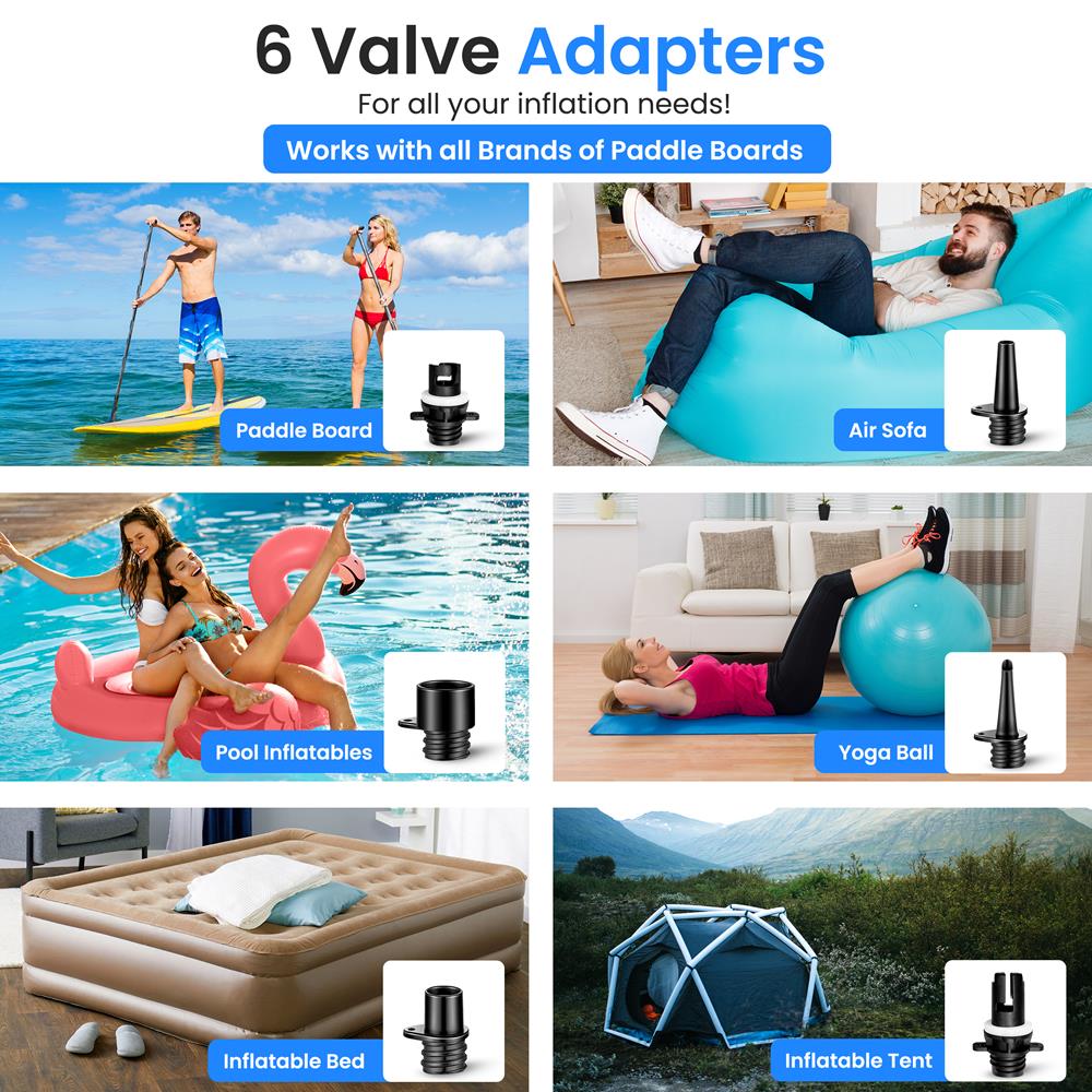 Inflatable Paddle Board Pump 16PSI High Pressure 12V DC Electric Air Pump