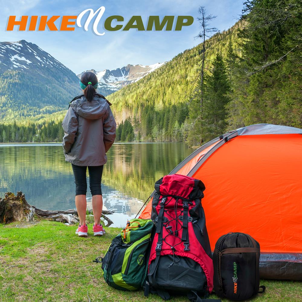 Double Sleeping Bag With Two Pillows- Lightweight & Waterproof Sleeping Bag For Adults Or Teens, For Camping, Backpacking Or Hiking, Includes Carrying Bag (Blue)