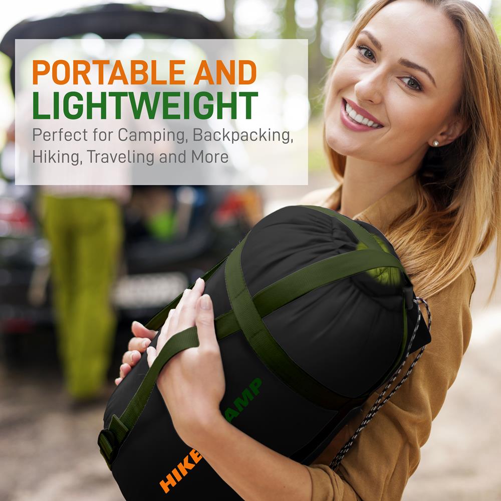 Double Sleeping Bag with Pillows - Lightweight, Waterproof, Portable