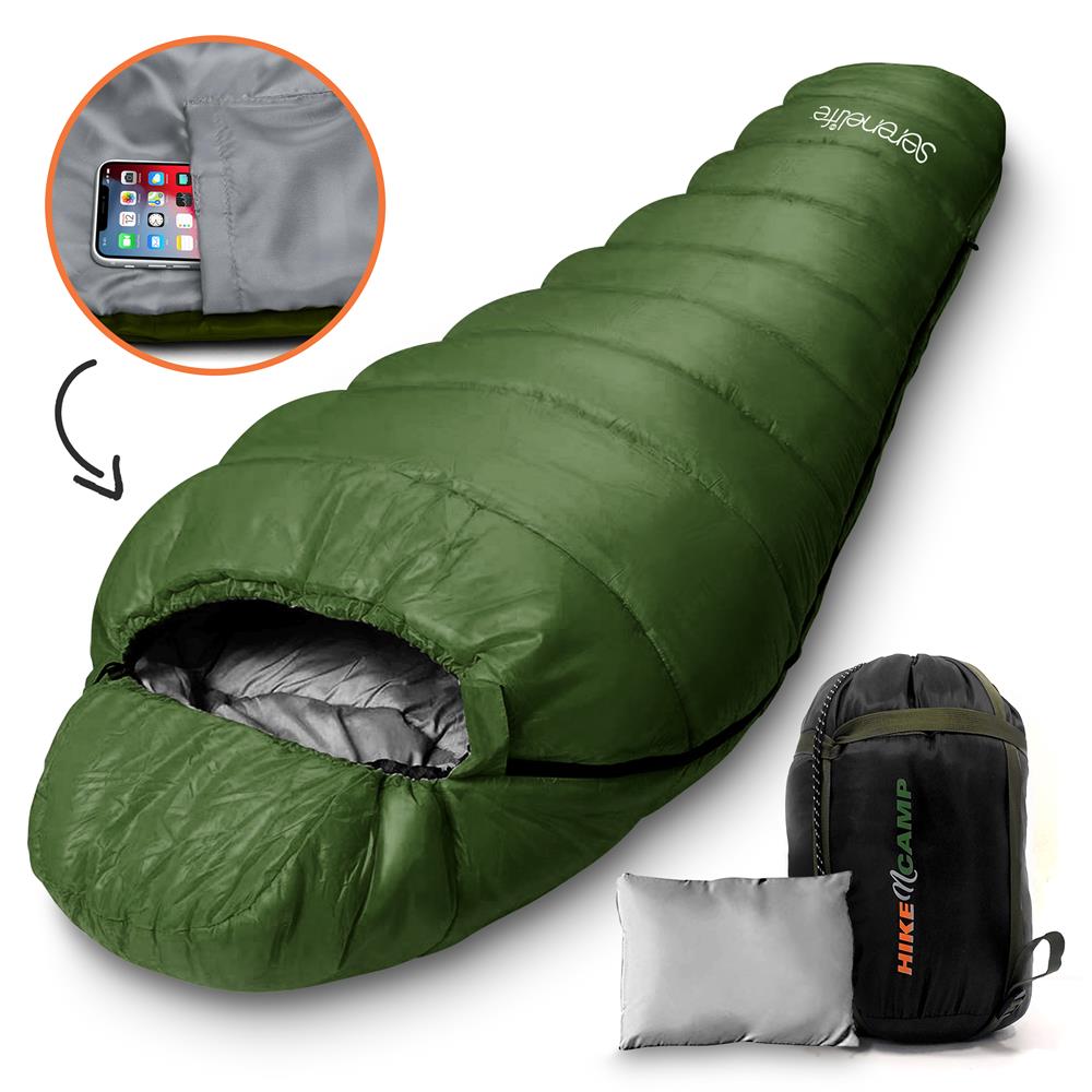 Mummy Sleeping Bag, Weatherproof, 210T Polyester, Camouflage