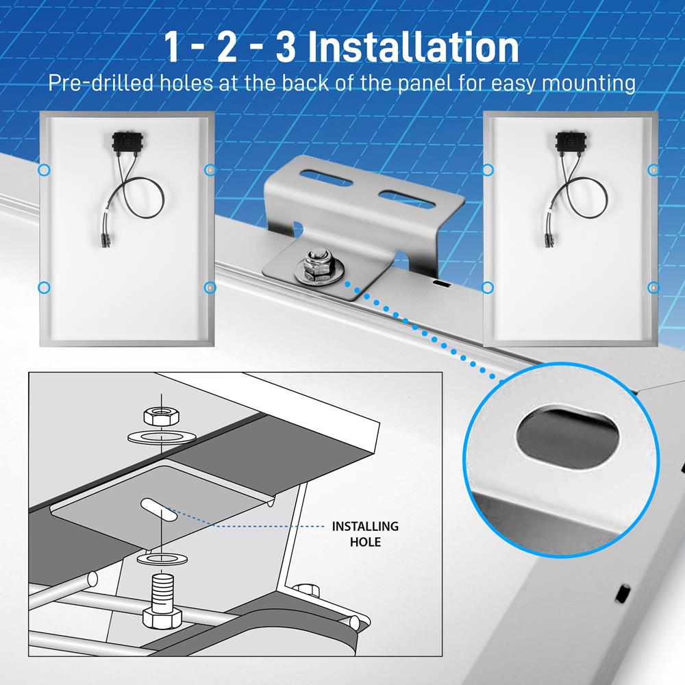 2 Pcs. Portable Mono Solar Panel Starter Kit - 100W X 2 Off-Grid Solar Panel Kit With 30A Pwm Controller With Lcd Screen