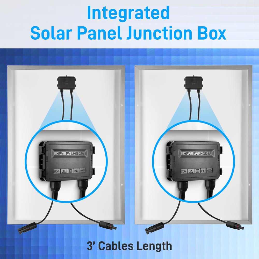 2 Pcs. Portable Mono Solar Panel Starter Kit - 100W X 2 Off-Grid Solar Panel Kit With 30A Pwm Controller With Lcd Screen