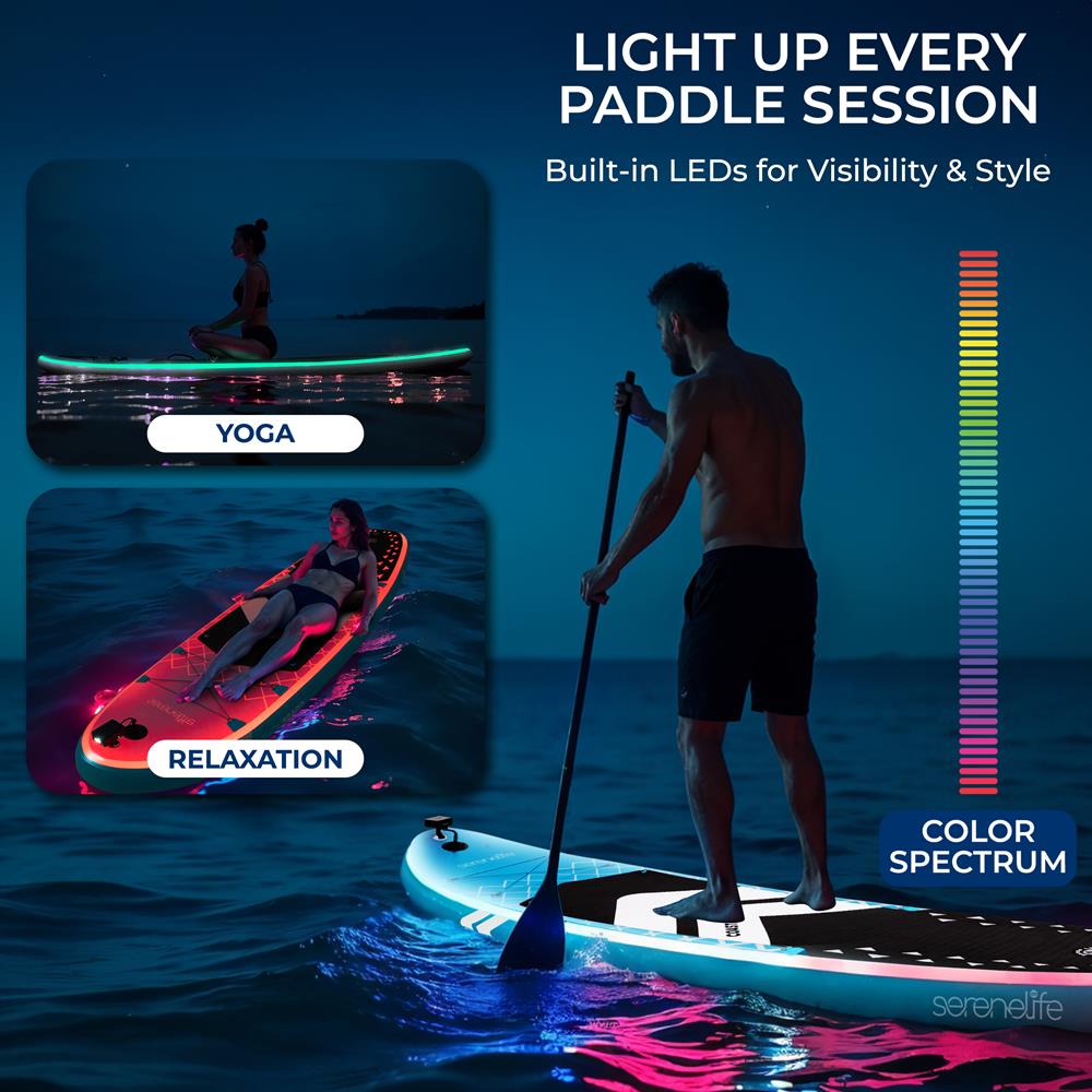 Inflatable Stand-Up Paddle-Board with LED Lights