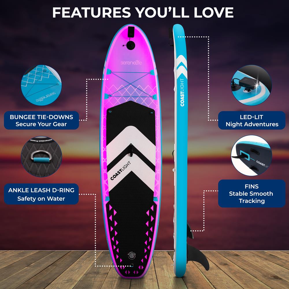 Inflatable Stand-Up Paddle-Board with LED Lights