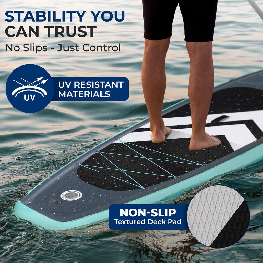 Inflatable Paddleboard, Stable Design, Non-Slip Deck, Blue