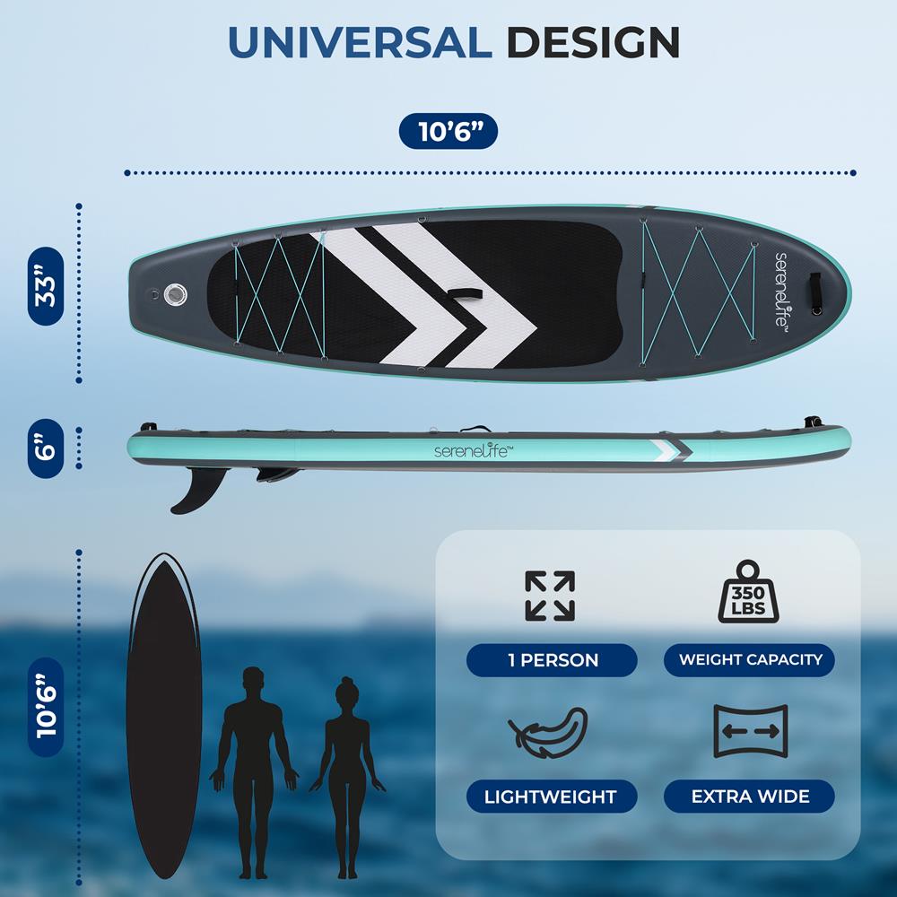 Inflatable Paddleboard, Stable Design, Non-Slip Deck, Blue