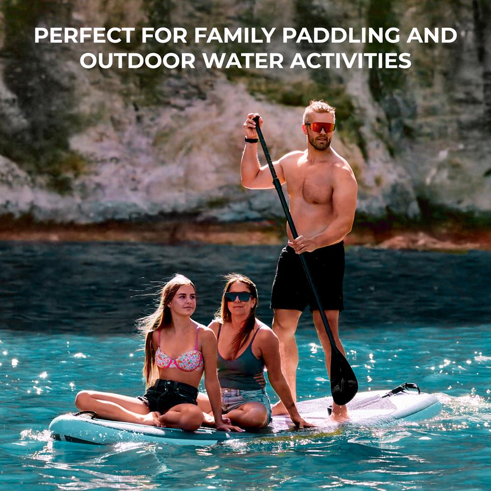 Inflatable SUP for 2 Adults & Child - Stable Non-Slip Deck, 440 lbs Capacity