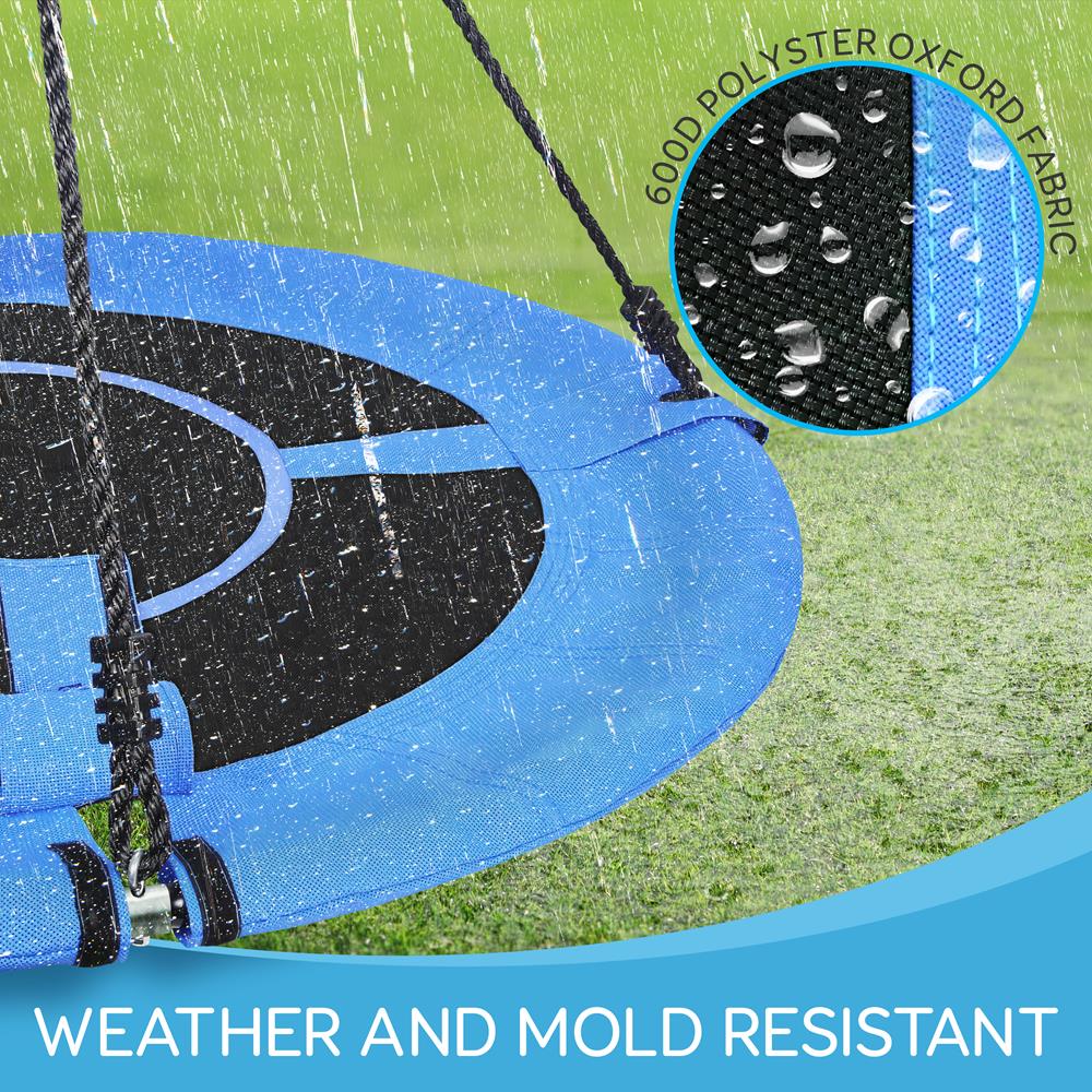 Saucer Swing 40" for Kids, Waterproof, Padded Frame, Blue