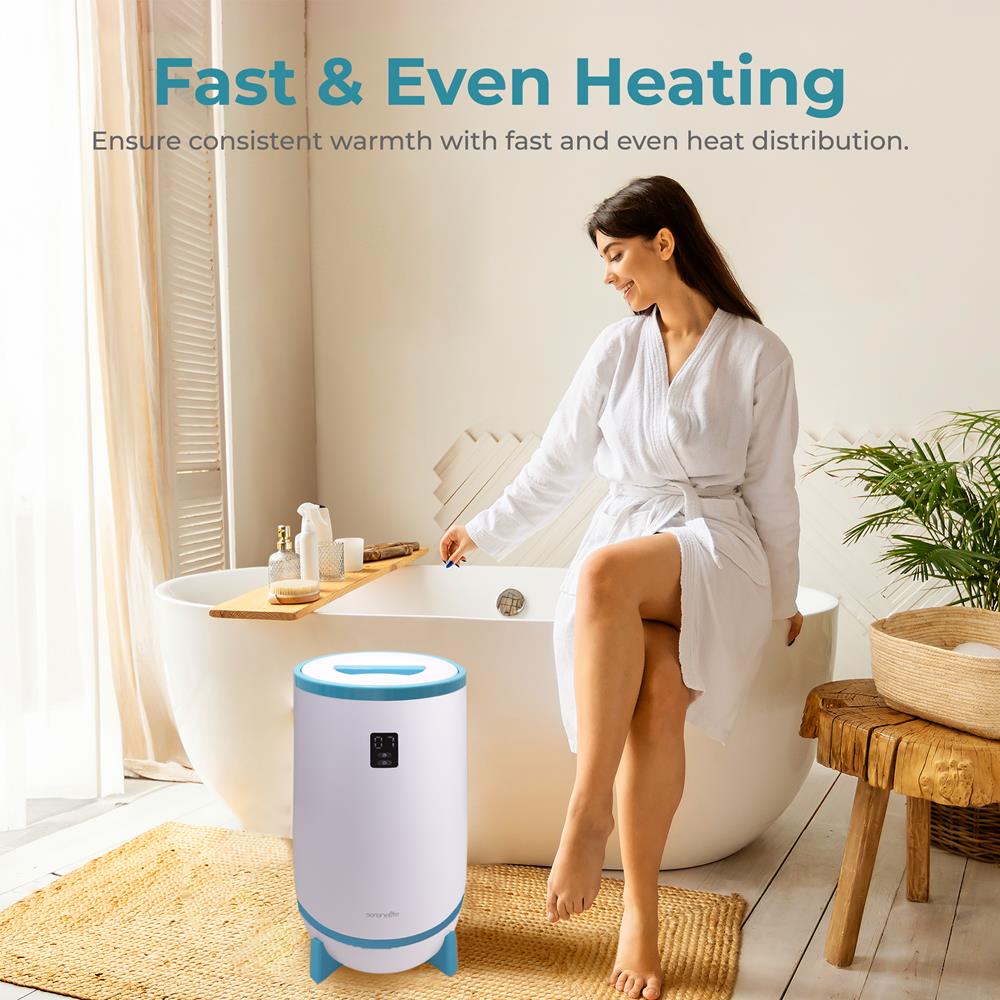 Towel & Blanket Warmer, Spa Luxury, Auto Shut Off, Fits 2 Large Towels, Blue