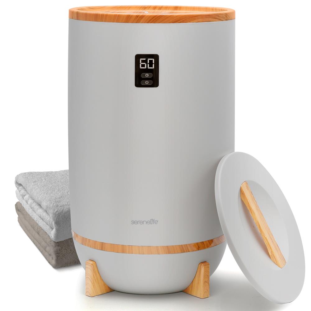 Towel Warmer with Fragrance Holder, Auto Shutoff, Fits 2 Towels, Gray