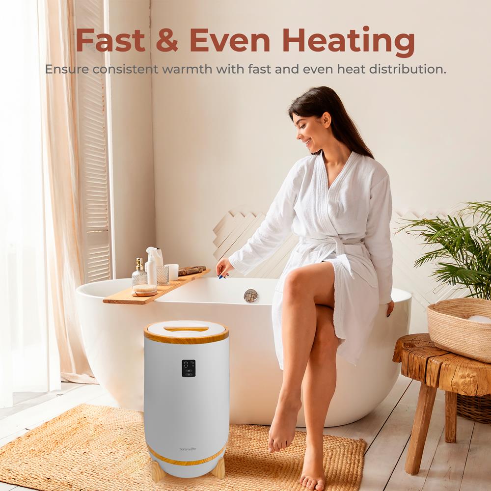 Towel Warmer with Fragrance Holder, Auto Shutoff, Fits 2 Towels, Gray