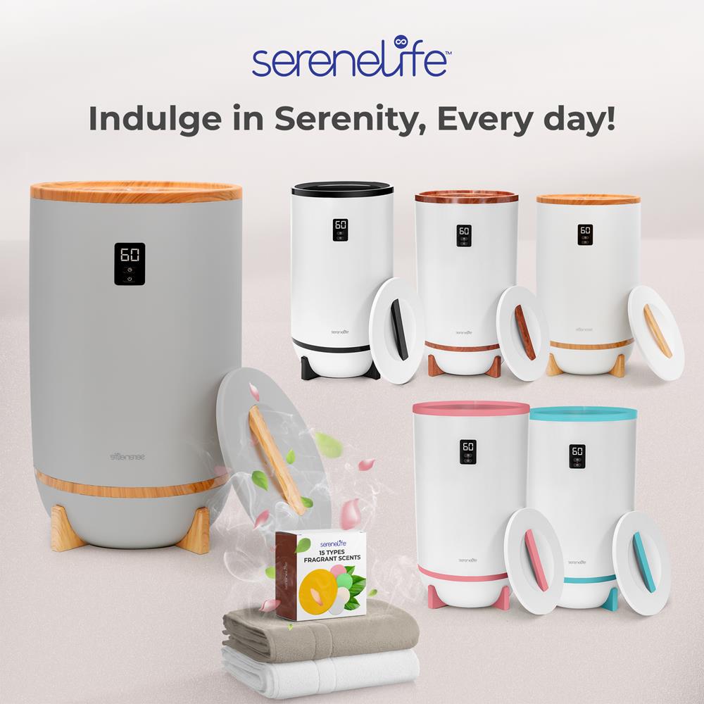 Towel Warmer with Fragrance Holder, Auto Shutoff, Fits 2 Towels, Gray