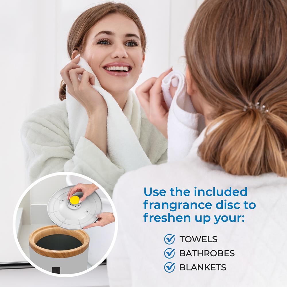 Towel Warmer with Fragrance Holder, Auto Shutoff, Fits 2 Towels, Gray