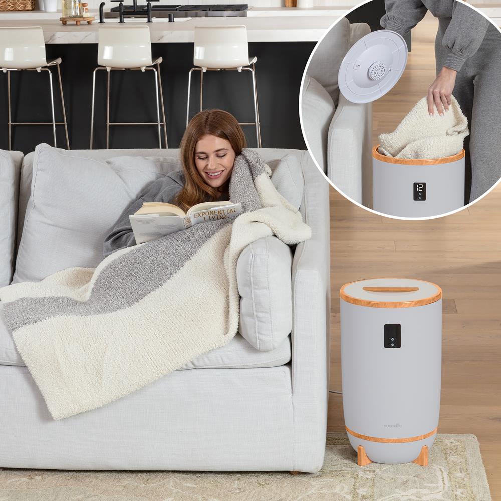 Towel Warmer with Fragrance Holder, Auto Shutoff, Fits 2 Towels, Gray