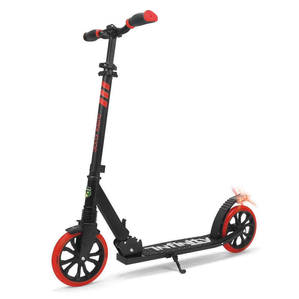Foldable Kick Scooter for Teens & Adults, Smooth Wheels, Alloy Deck, Red