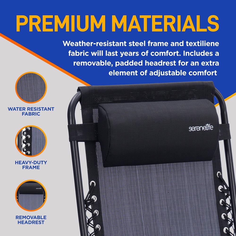 Zero Gravity Recliner Chairs 2-Pack, Ultimate Comfort, Steel & Textilene