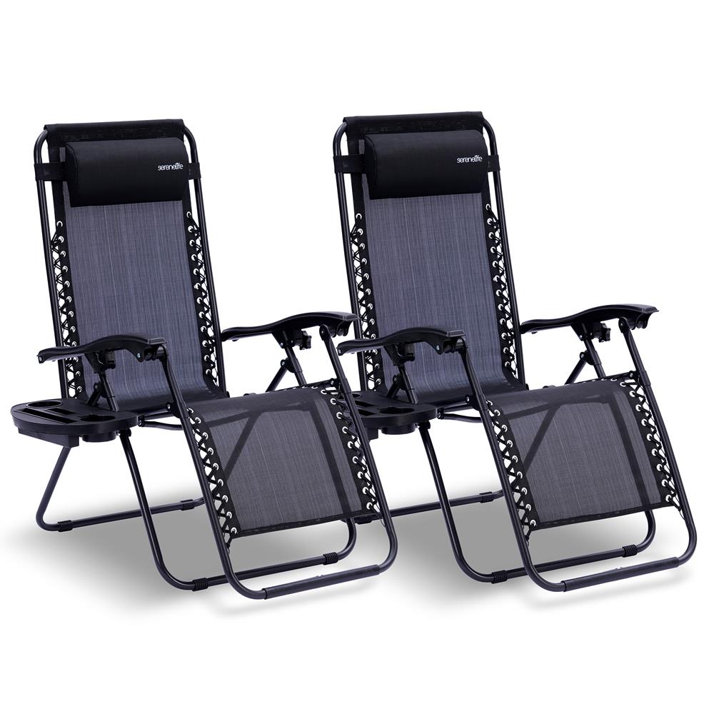 Zero Gravity Recliner Chairs 2-Pack, Ultimate Comfort, Steel & Textilene