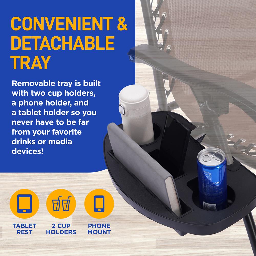 Zero Gravity Recliner Chairs 2-Pack, Ultimate Comfort, Steel, Brown