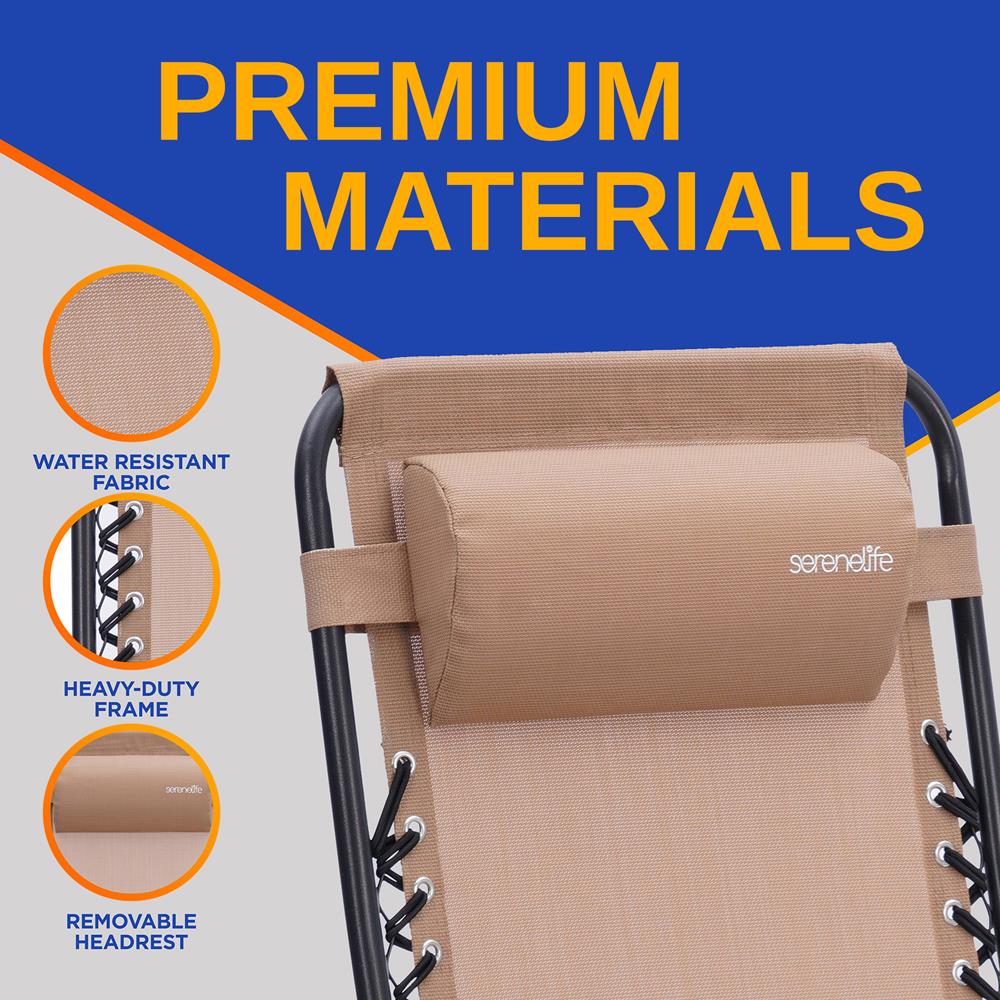 Zero Gravity Chairs Set of 2, Ultimate Comfort, Steel Mesh, Cream