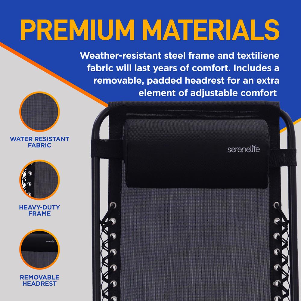 Zero Gravity Chair Set 2-Pack, Ultimate Comfort, Steel & Textilene Fabric